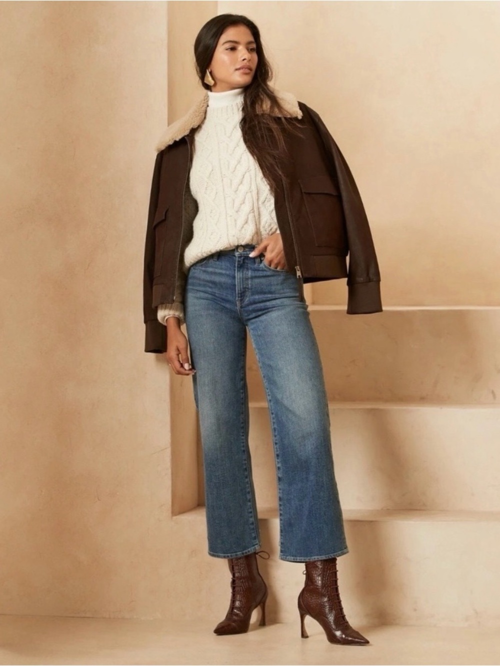 Banana‎ Republic Wide Leg High Rise Cropped Jeans